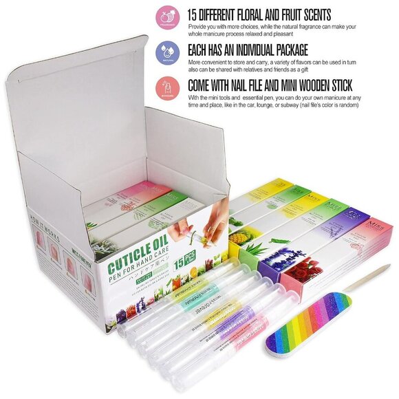 15Pcs Cuticle Oil Pen for Nail Care Products Kit Hangnail Treatment for Damaged - Picture 2 of 9